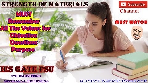Strength of Materials ~ SFD & BMD(MUST Remember all the Values) by Bharat Kumar Mahawar