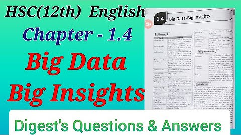 Std. 12 | English | Lesson 1.4 | Big Data Big Insight | Digest