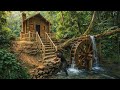 I Built a Complete Log Cabin and Survived in the Wild. Water turbine, Bushcraft