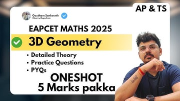 3D Geometry in One Shot - Theory & PYQs | 5 Marks Pakka | MPC | Telangana and AP | EAPCET 2025