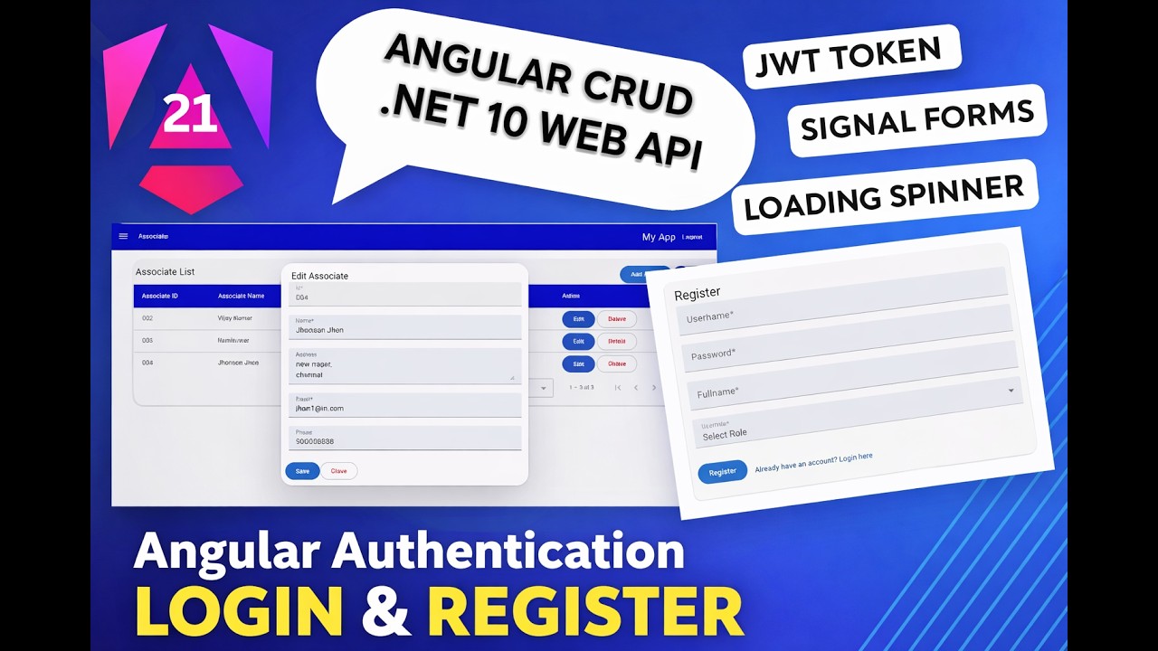 Angular 21 + .NET 10 Web API Full Guide 🚀 | Authentication, CRUD, Login ...