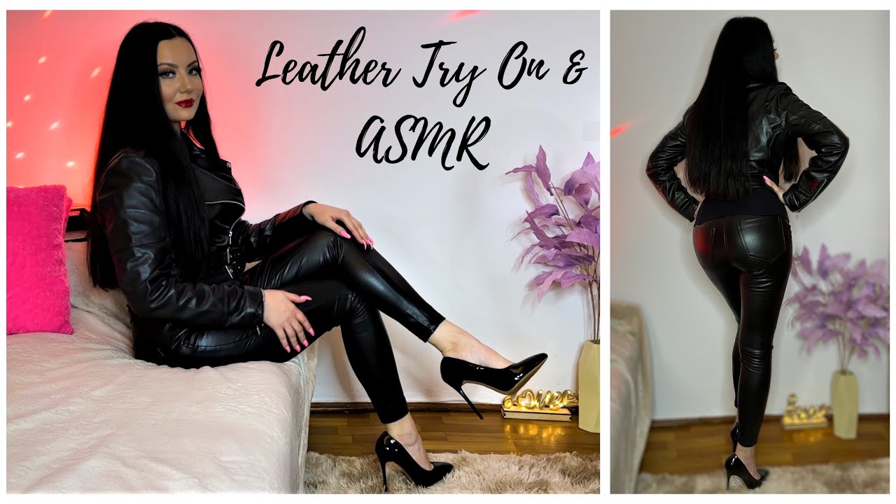 ASMR Leather Try On 🖤 Leather Pants & Leather Jacket ✨ Tingly  Sounds
