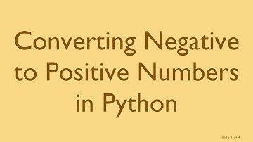 Converting Negative to Positive Numbers in Python