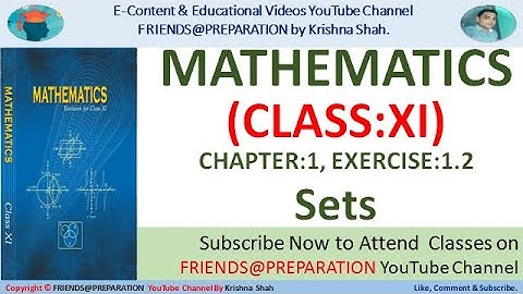 Ex 1.2 Null Set Empty Set Finite Set Infinite Set Equal Set CLASS XI Maths By KrishnaShah  JEE NDA