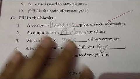 Computer class 1 sample paper 1 fill in the blanks