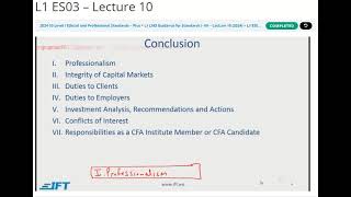Famous Module 01 | Chapter 03 | Ethics: Standards I-VII Guidance | V17 IFT Lecture 10 Net Worth