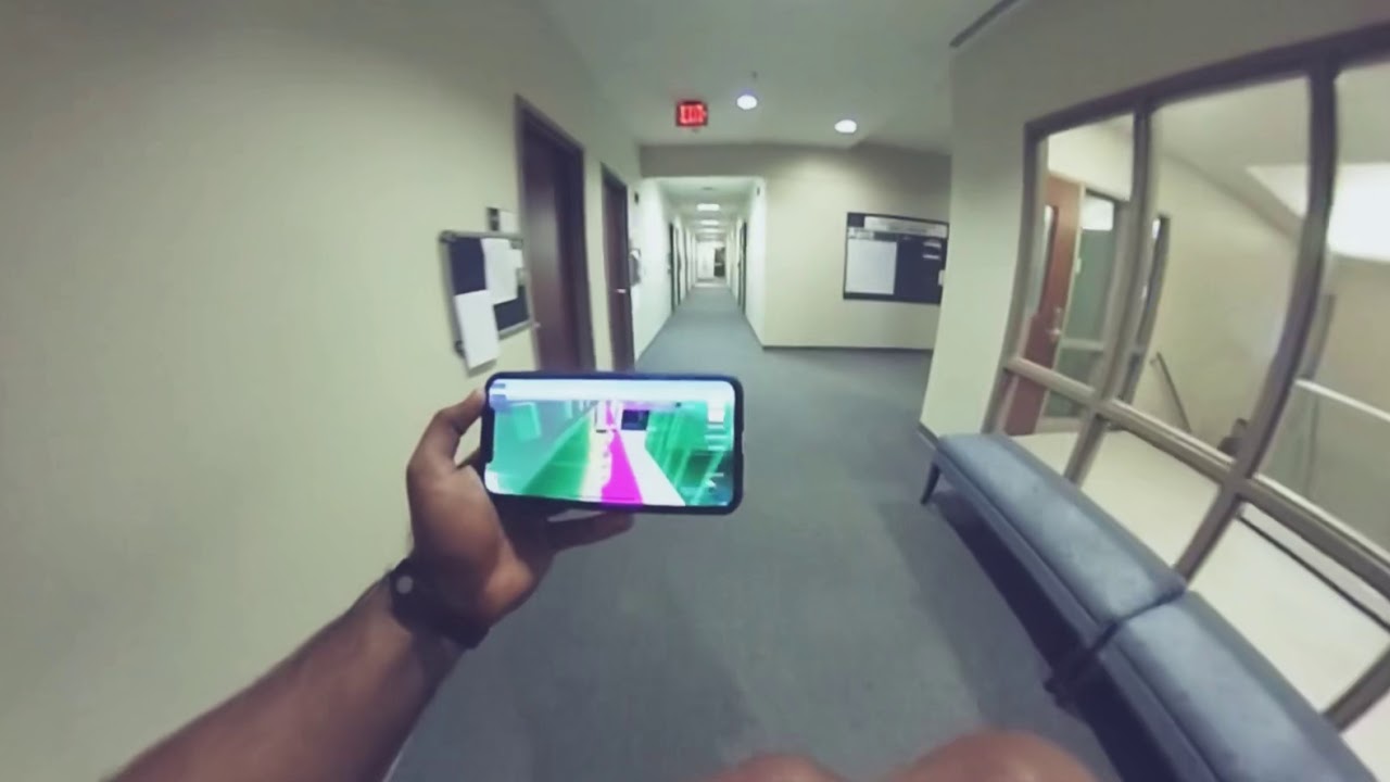 Running inside building with navigation system