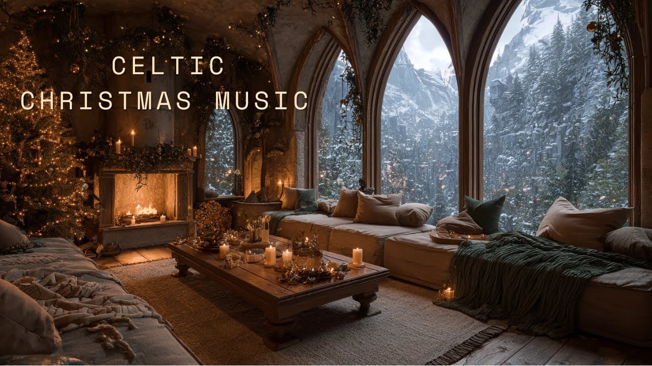 🎄 Celtic Christmas Music with Crackling Fireplace – Расслабься Перед Огнём