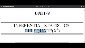 AIOU I 8614 I Unit I 09 I 9.1 I Chi-Square Distribution