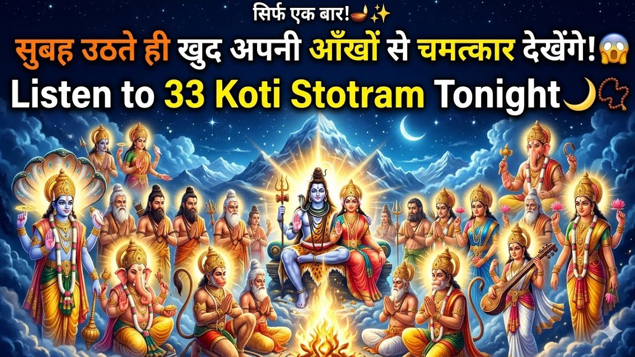 सुबह उठते ही खुद अपनी आँखों से चमत्कार देखेंगे! 😱 | Listen to 33 Koti Stotram Tonight