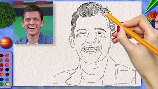 How to Draw Tom Holland Step by Step Tutorial for Kids| Art for Kids
