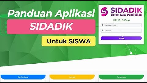 Panduan SIDADIK untuk Siswa