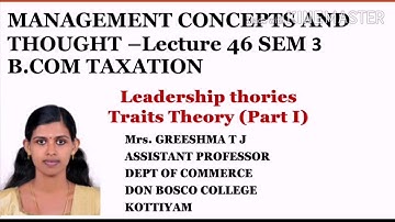 :MANAGEMENT CONCEPTS AND THOUGHT (LECTURE 46)SEM 3 B.COM TAXATION