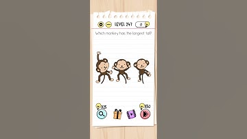 Brain Test Level 247 (NEW) Which monkey has the longest tail Answer