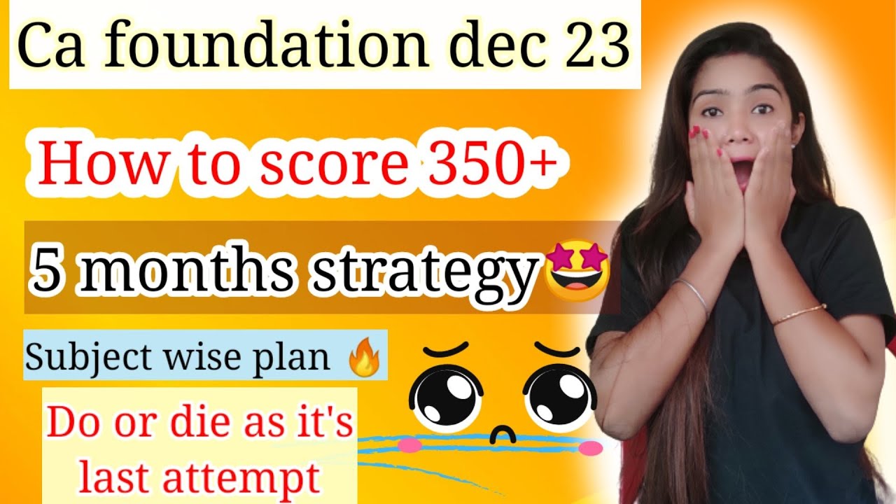 5 months strategy for ca foundation dec 2🎯 l subject wise study plan 📝l ...