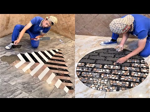 Young Man with great tiling skills -Great tiling skills -Great technique in construction PART 59.