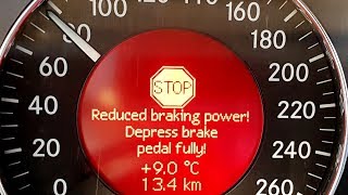 Speed of 80 km/h brakes failed on Mercedes W211/ How to stop the W211 if failure SBC system Resimi