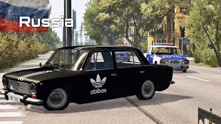 Police Chases in RUSSIA- BeamNG drive