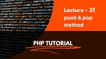 Learning PHP in hindi video 21  | Push and Pop method of Array