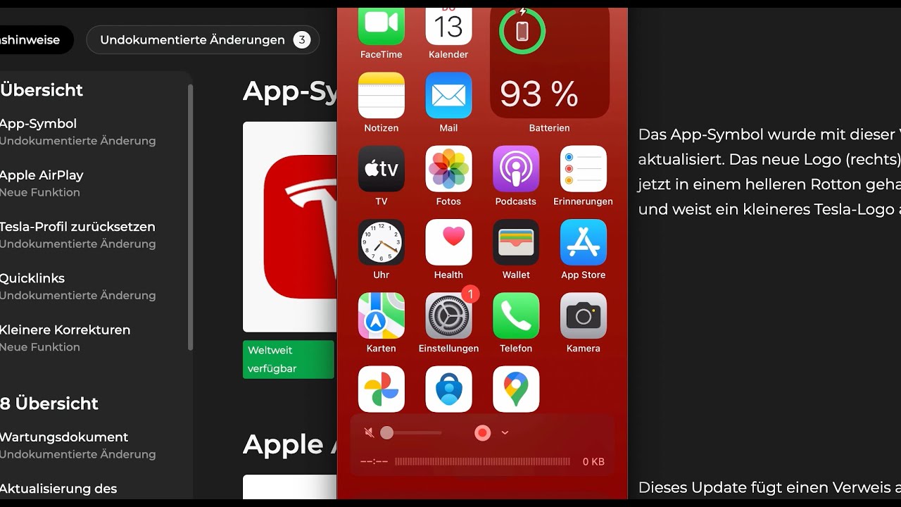 Tesla App 4.23 Update - YouTube