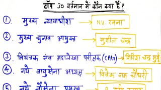 वर्तमान में कौन क्या है टॉप 30 // new appointments 2022 //करंट अफेयर्स,ssc, current gk