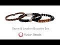 Learn how to create the Stone and Leather bracelet set by Fusion Beads