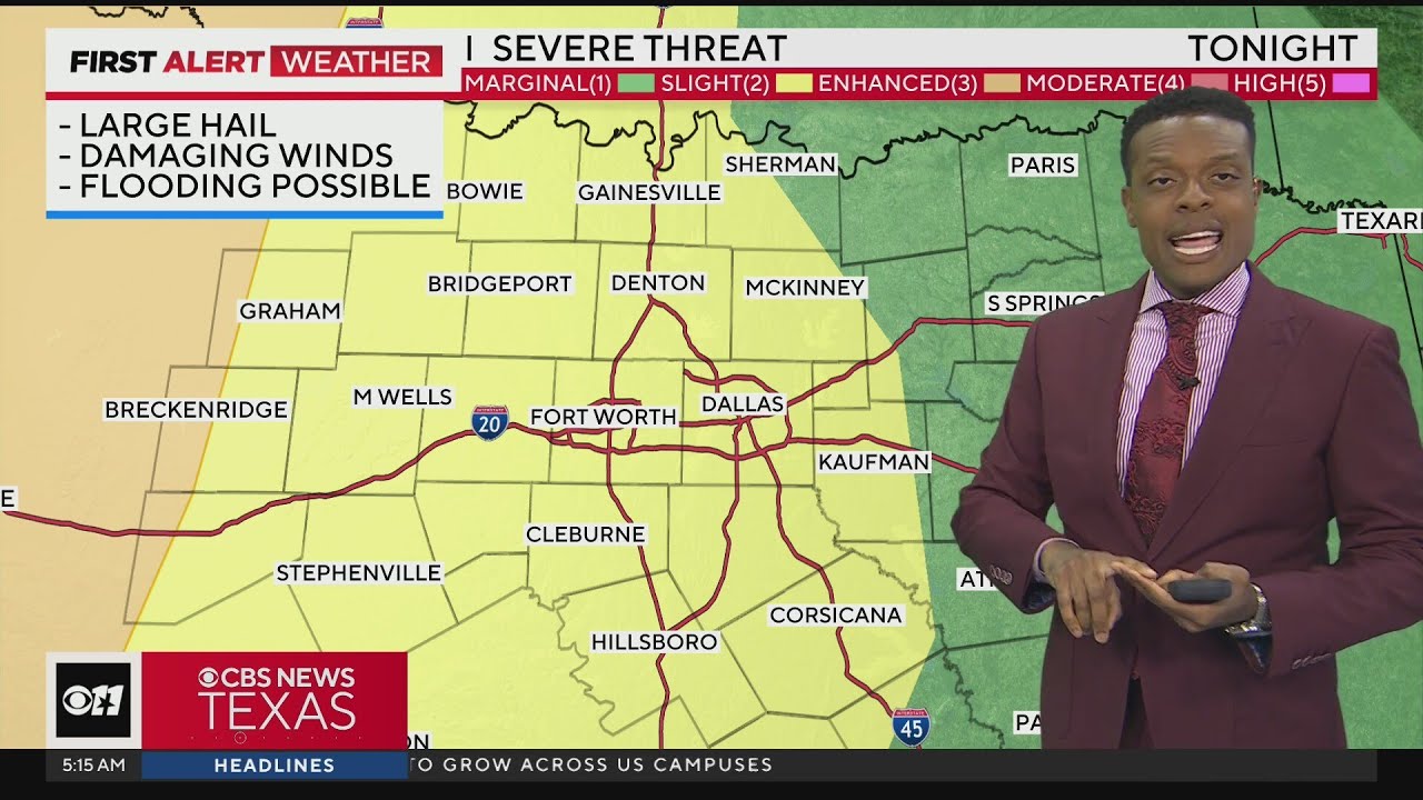 Flooding, large hail, damaging winds possible Wednesday night - YouTube