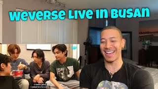 JUNGKOOK, V, JIMIN & J-HOPE - Weverse Live After Busan Concert!! (Reaction)