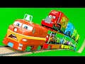 Cars Cartoons -Trucks, Cars, Trains - McQueen Friends, Police Cars Stories