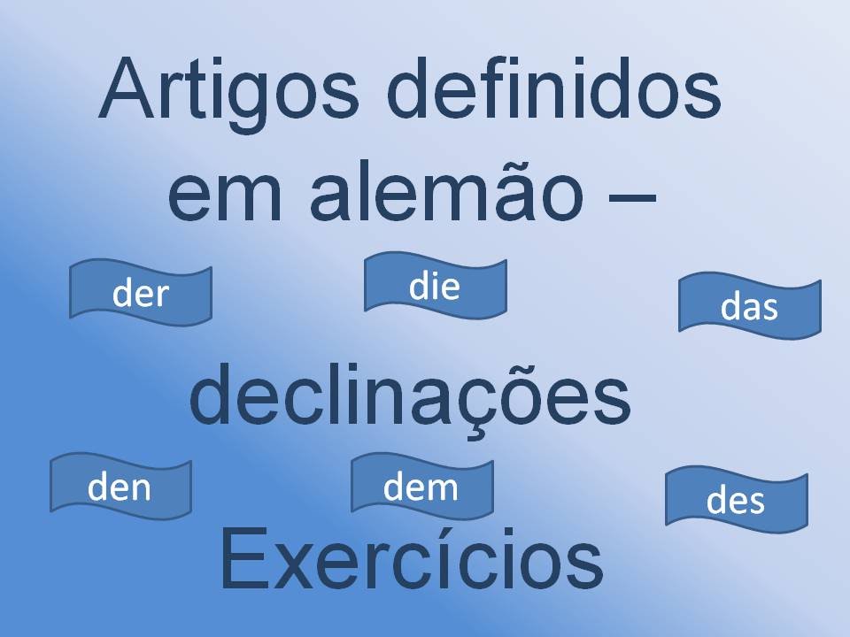 declinações dos artigos definidos em alemão