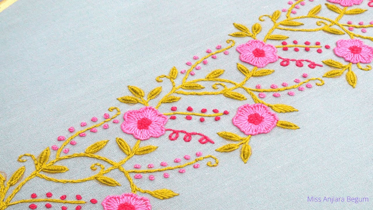 Hand Embroidery: Gorgeous Stitches Embroidery / Border Embroidery / Simple  Stitch Embroidery / 