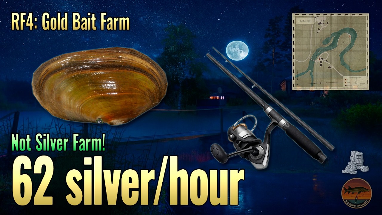 BEST River Mussel Spot! 🐚 | Russian Fishing 4 Gold Bait Farm 💎