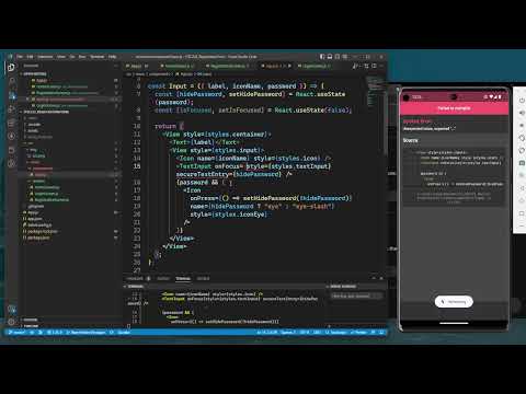 9. React Native Registration & Login Form - Input Component Border Color