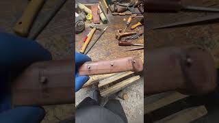 Brass pins for the win! Lamb splitter!! #axe #vise #workbench #woodworking #toolrestoration