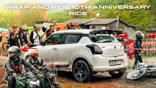 Wrap And Ride 10 Anniversary Ride | Superbikes | 150  Riders 😱 | Lady Ride Crash | @wrapandride