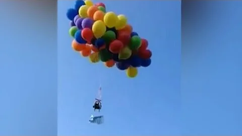 Canadian man arrested for floating lawn chair by balloon