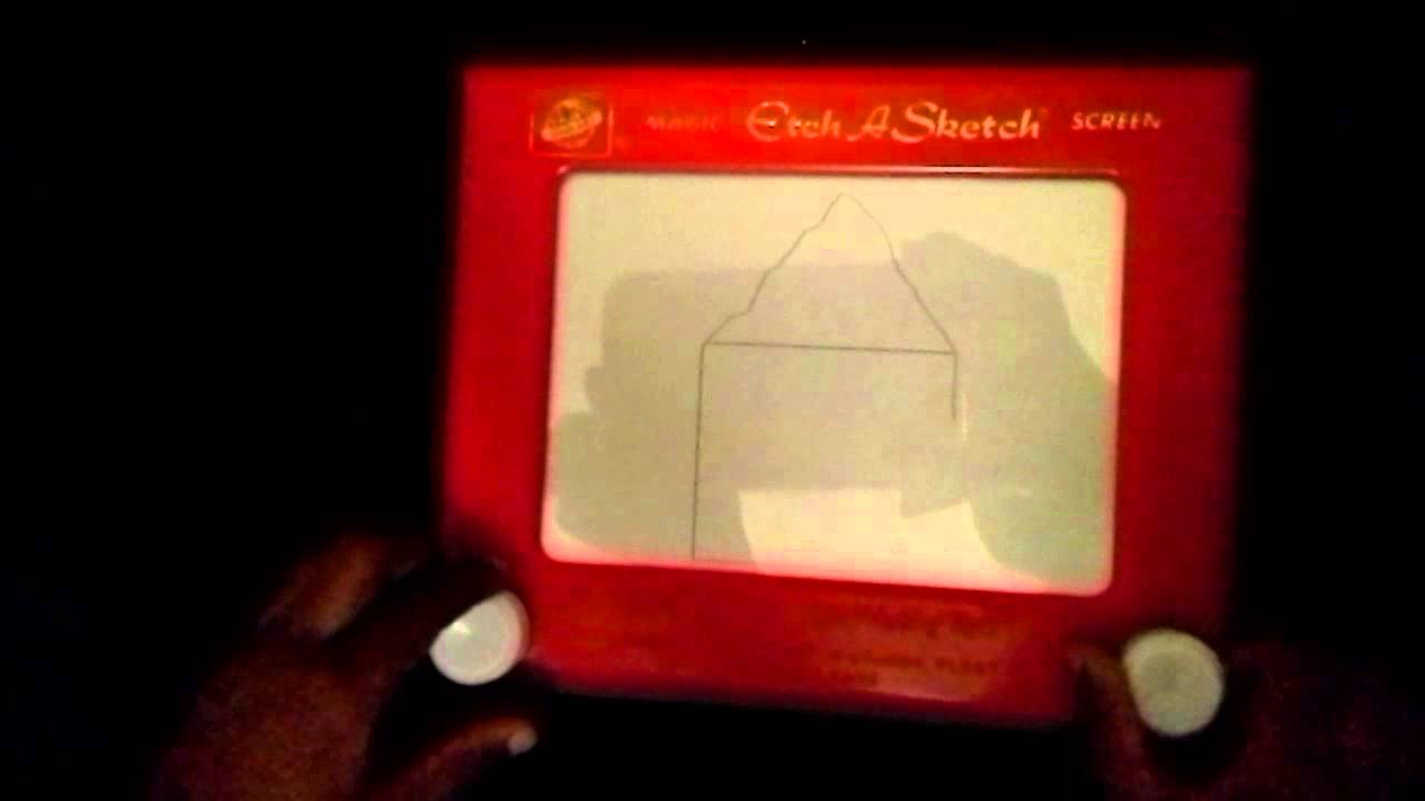 How to draw a house on an Etch A Sketch  Etch A Sketch drawing tutorial 