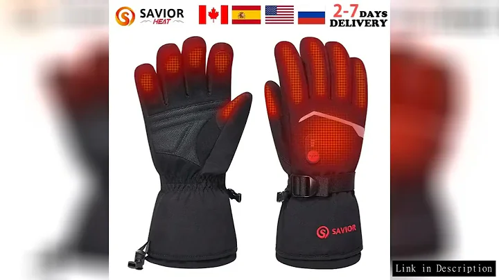 Savior Heat Battery Heated Motorcycle Gloves Goat Skin Leather 3 Shift Temperature Control Waterproo