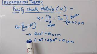 Parity Check Matrix - Information Theory