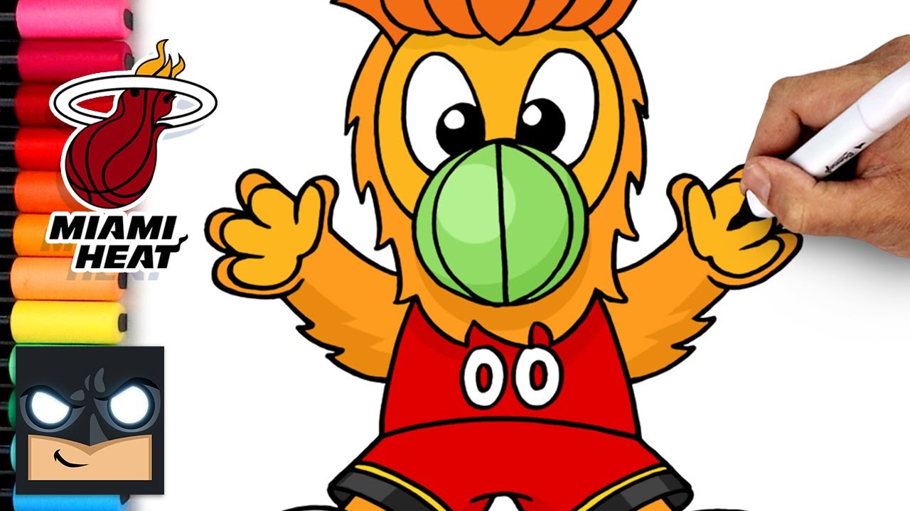 How To Draw Miami Heat Mascot Burnie YouTube