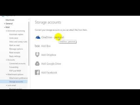 How to add dropbox, google drive or facebook storage account in outlook webmail 365