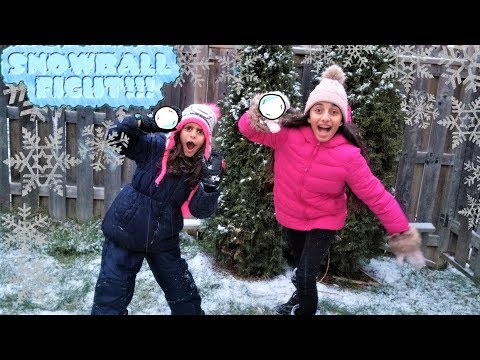 Snow Ball Fight!! family fun time with snow