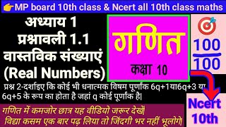 वास्तविक संख्याएं Real Numbers class 10th