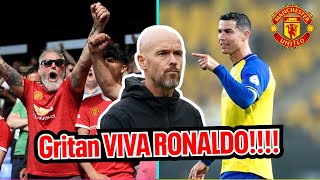 GRITAN Viva Ronaldo a Erik Ten Hag los fans del United en Old Trafford