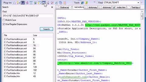 EmEditor Text Editor Search Plug-in Feature