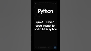 #31 Code snippet to sort a list in Python #viralvideo #trending #shorts #reels #youtubeshorts