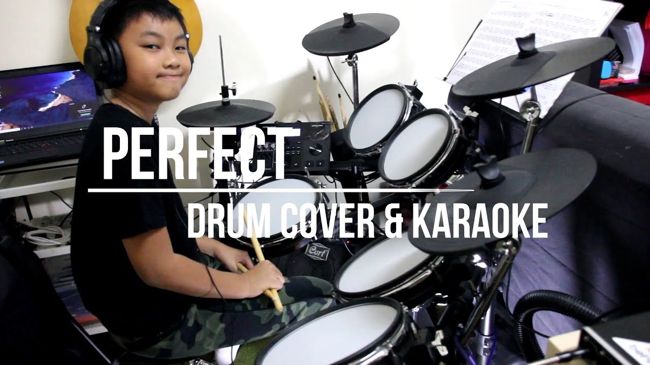 Perfect - Ed Sheeran (Karaoke | Drum Cover) - YouTube