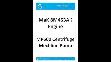 MaK 8M453 Engine, IOW MP600 Centrifuge Filter and IOW Mechline Pump