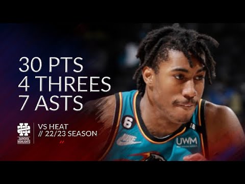 Jaden Ivey 30 pts 4 threes 7 asts vs Heat 22/23 season