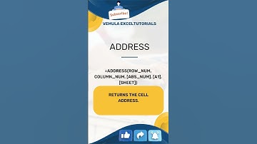 ADDRESS formula Top 100 Excel formulas #msexcel #exceltutorials #exceltips #trending #excelformulas